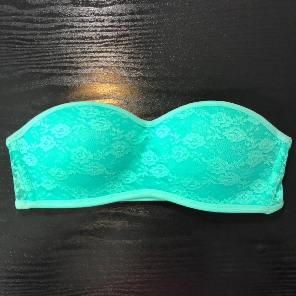 Victoria’s Secret Pink XS Lace Bandeau Teal/Pink